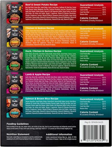Nulo Gently Cooked Meals Variety Pack Shelf Stable Fresh Dog Food 9 Ounce, 5 Count in Kuwait