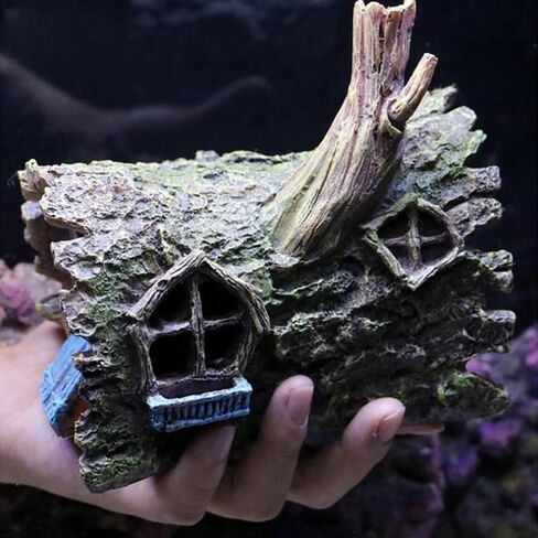 Tree House Resin Wooden Fish Tank Decoration Cottage Jellyfish Carp Shrimp Turtle Pet Snake Reptile in Saudi Arabia