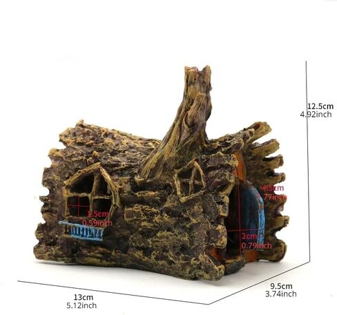 Tree House Resin Wooden Fish Tank Decoration Cottage Jellyfish Carp Shrimp Turtle Pet Snake Reptile in Saudi Arabia