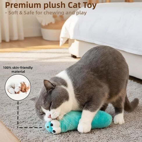 لعبة 2BB Cat Kicker مع النعناع البري للقطط الداخلية - 3 عبوات من لعبة عصا الركل الناعمة من القطيفة للركل والعض والمصارعة - ألعاب النعناع البري التفاعلية 12.5 بوصة لتقليل الملل وتعزيز التمرين in Kuwait