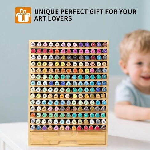 AUTOARK Wooden Marker Storage Organizer,Holds 270 Markers,Pens,Pencils & Art Supplies,Vertical Space-Saving Desk Storage for Artists,Teachers,Office & Classroom,White,AHK-066 in Saudi Arabia