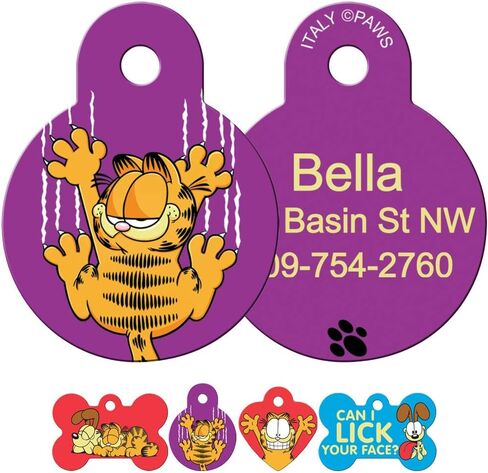 علامات معرف الحيوانات الأليفة من GoTags المحفورة من Garfield & Odie للكلاب والقطط in Saudi Arabia