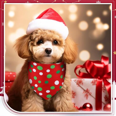 20 Pcs Christmas Dog Bandanas Bulk Red and Green White Xmas Bandanas for Dogs Classic Pet Triangle Scarf Bibs Kerchief Set for Pet Costume Party Accessories(25 x 17 x 17)(Green, Red, White,Round Dots) in Saudi Arabia