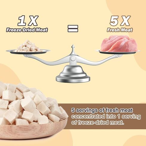 دجاج مجفف بالتجميد، دجاج مجفف بالتجميد يعامل طبيعيًا بدون إضافات، مكون واحد، عالي البروتين، مناسب لجميع الأعمار القطط والكلاب، مجفف مناسب للتدريب in Kuwait