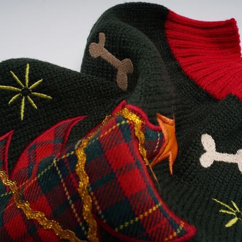 Dog Sweater Cat Xmas Winter Turtleneck Jumper Pet Cartoon with Christmas Tree Shape (Christmas Tree,XS in Saudi Arabia