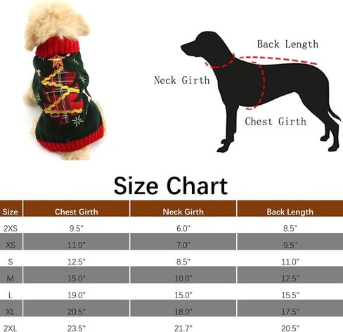 Dog Sweater Cat Xmas Winter Turtleneck Jumper Pet Cartoon with Christmas Tree Shape (Christmas Tree,XS in Saudi Arabia