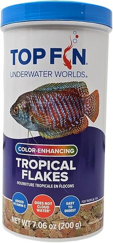 Top Fin Tropical Fish Food Flakes Color Enhancing, 7.06oz in Kuwait