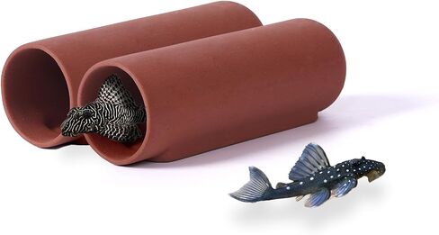 Generic 2 Small Round Plecos Fish Caves, Hide Away Caves for Plecos, Angelfish, Cichlids and More, Dark Red in Saudi Arabia
