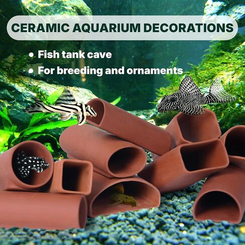 Generic 2 Small Round Plecos Fish Caves, Hide Away Caves for Plecos, Angelfish, Cichlids and More, Dark Red in Saudi Arabia