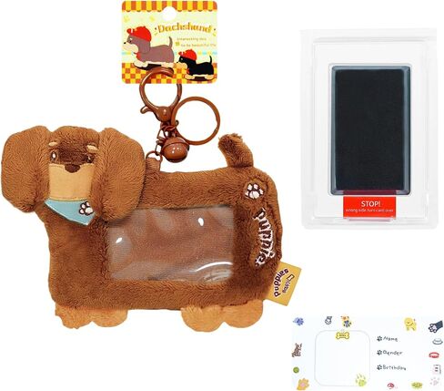 Dog Id Tag Holder with Plastic Label Pet Accessories, Dog Memorial Gift Keychain Gift for Pet Lovers Comes with Black Ink Pad in Saudi Arabia