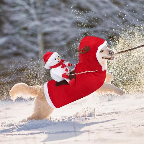 زي رجل الثلج للكلاب من BINGPET، زي عيد الميلاد، زي رجل الثلج المخملي الكلاسيكي لركوب الرنة، ملابس مضحكة للكلاب الكبيرة والحيوانات الأليفة (XX-Large) in Kuwait