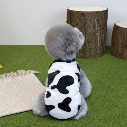 Pet Cow Print Vest Sleeveless Lightweight Apparel for Small Dogs Cats,Ideal for Autumn,Winter and Daily Wear in Saudi Arabia