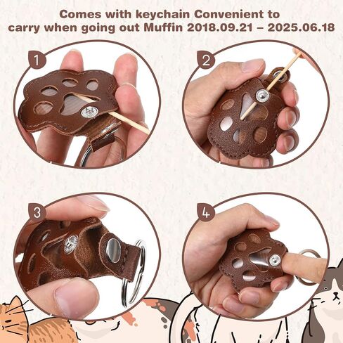 6 Pcs Pet Hair Keychain Pet Paw Print Leather Cute Backpacks Keychain Pets Memorial Gifts for Dogs Cat Fur Keepsake Memory Charm Fur Keepsake Collector for Pets Lover Dog Cat Furs Storage in Saudi Arabia