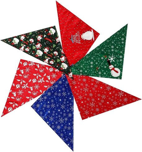 Christmas Dog Bandanas, Santa Claus Snowflakes Dog Scarf for Boy & Girl, for Medium & Large Dogs - Large (Red Snowflakes) in Saudi Arabia