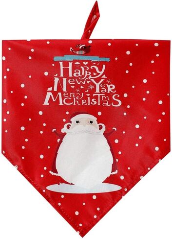 Christmas Dog Bandanas, Santa Claus Snowflakes Dog Scarf for Boy & Girl, for Medium & Large Dogs - Large (Red Snowflakes) in Saudi Arabia