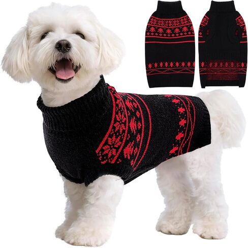 SAWMONG Dog Christmas Sweater, Cable Knit Christmas Pet Sweater, Snowflake Pattern Thick Warm Winter Dog Sweaters, Pet Sweaters for Small Medium Large Dogs(Green, L) in Saudi Arabia