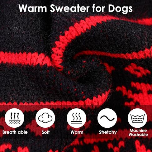 SAWMONG Dog Christmas Sweater, Cable Knit Christmas Pet Sweater, Snowflake Pattern Thick Warm Winter Dog Sweaters, Pet Sweaters for Small Medium Large Dogs(Green, L) in Saudi Arabia