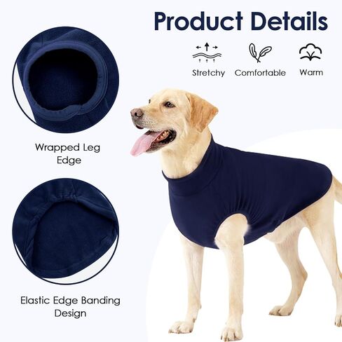 AOFITEE XL Dog Sweater- Dog Fleece Vest Oli Fleece Sweater, Stretchy Dogs Pullover for Large Dogs, Sleeveless Pet Pajama Sweatshirt for Fall Winter, Thermal Oli Pets Sweaters Indoor Outdoor, Blue XL in Saudi Arabia