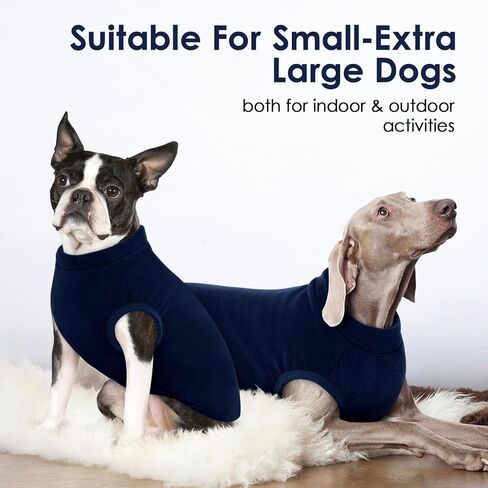AOFITEE XL Dog Sweater- Dog Fleece Vest Oli Fleece Sweater, Stretchy Dogs Pullover for Large Dogs, Sleeveless Pet Pajama Sweatshirt for Fall Winter, Thermal Oli Pets Sweaters Indoor Outdoor, Blue XL in Saudi Arabia