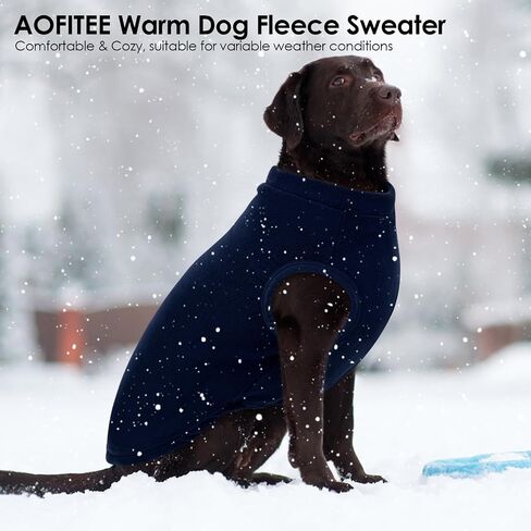 AOFITEE XL Dog Sweater- Dog Fleece Vest Oli Fleece Sweater, Stretchy Dogs Pullover for Large Dogs, Sleeveless Pet Pajama Sweatshirt for Fall Winter, Thermal Oli Pets Sweaters Indoor Outdoor, Blue XL in Saudi Arabia