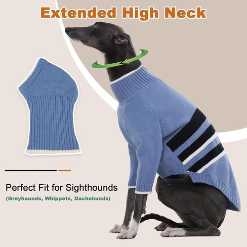 DENTRUN Greyhound Dog سترة كبيرة مع غطاء محرك السيارة للانفصال - هوديي الشتاء الدافئ متماسكة للكلاب طويلة الرقبة، الياقة المدورة ملابس الطقس البارد مع ثقب المقود للويبيت، السلوقي، كلب الصيد الأفغاني، بورزوي in Kuwait