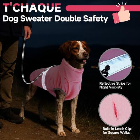 5 in 1 Dog Fleece Vest Sweater for Large Dogs, Warmth Sweaters with 3 Adjustable Buckles, Lightweight Pet Sweater with Reflective Strips, Pullover Coats for Standard Poodle, Male or Female(Brown, L) in Kuwait