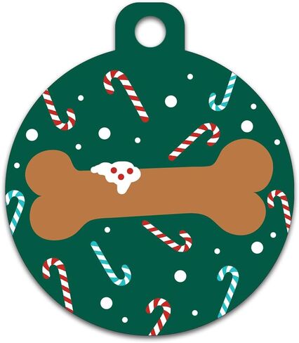 بطاقة تعريف للحيوانات الأليفة للكلاب والقطط في عيد الميلاد - أقوال عطلة لطيفة ومضحكة على الجهة الأمامية - معلومات الاتصال على الظهر (أكلت بسكويت سانتا) in Kuwait