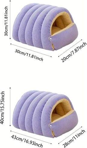 Cozy Monster Cat Bed, Warm Winter Cat Cave with Removable Cushion, Calming Anti-Anxiety Sherpa Fleece Pet Bed for Indoor Cats & Small Dogs, Washable 360° Nesting Design (B - Green, Large) in Saudi Arabia