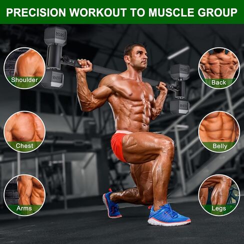 Kipika Barbell Olympic Trap Bar, Hex Bar, Shrug Bar, Deadlift Bar with Folding Handles - Multi-Grip Barbell, Swiss Bar, American Bar, Football Bar, Fits 2" Olympic Plates in Kuwait