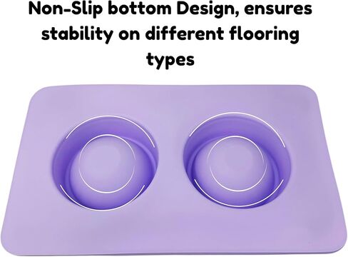 مجموعة أوعية طعام ومياه للكلاب - حصيرة سيليكون بتصميم غير قابل للانزلاق بدرجة الطعام - تتضمن أوعية للكلاب من الفولاذ المقاوم للصدأ قابلة للإزالة للكلاب الصغيرة - مجموعة أوعية مثالية للجراء - أوعية للحيوانات الأليفة للكلاب والقطط in Kuwait