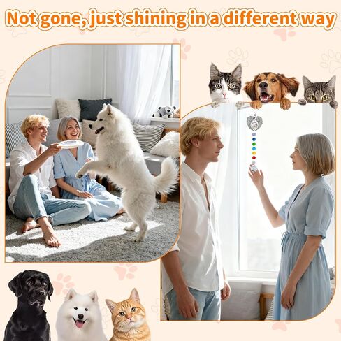 Pet Memorial Gifts for Dogs, Pet Memorial Suncatcher for Loss of Dog Cats Passing Away Remembrance Bereavement Gifts in Saudi Arabia