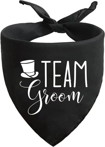 Brosash Pup of Honor Wedding Dog Bandana - وشاح مثلث من القطن الأبيض مع طباعة مخالب لطيفة - إكسسوار للحيوانات الأليفة لحفلات الزفاف، والخطوبة، والصور، وحفلات الاستقبال، وحفلات الزفاف، وفكرة هدايا الكلاب الحاملة للحلقات. in Kuwait