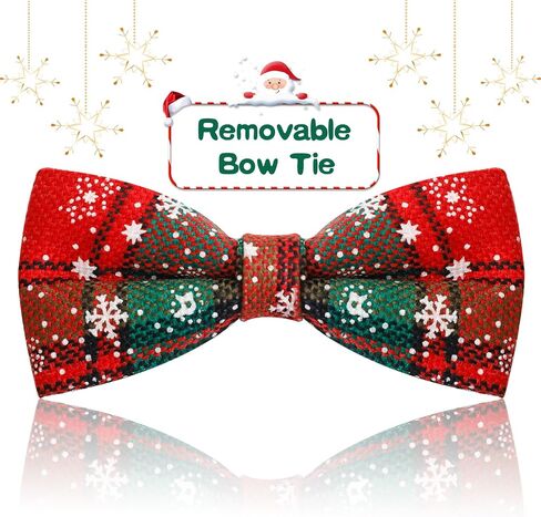 Christmas Bow Tie Dog Collar, TAGATMI Adjustable Dog Cat Collar and Bow Tie, Durable Buckle Light Collar Comfy Bowtie for Small Medium Large Dogs Pets Best Gift Comfortable Detachable Green M in Saudi Arabia