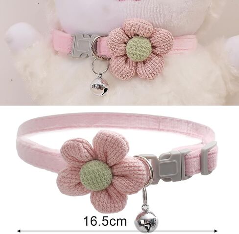 1pcs Cute Plush Flowers Pet Collar with Bell Adjustable Cats Dog Collars Comfortable Pet Accessories,16.5 * 4.2 * 4.2cm (Pink) in Saudi Arabia