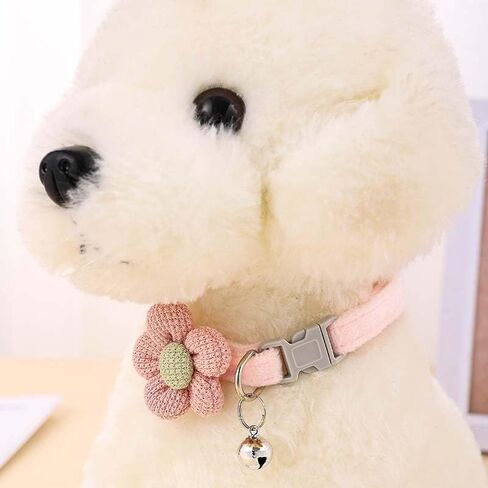 1pcs Cute Plush Flowers Pet Collar with Bell Adjustable Cats Dog Collars Comfortable Pet Accessories,16.5 * 4.2 * 4.2cm (Pink) in Saudi Arabia