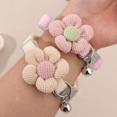 1pcs Cute Plush Flowers Pet Collar with Bell Adjustable Cats Dog Collars Comfortable Pet Accessories,16.5 * 4.2 * 4.2cm (Pink) in Saudi Arabia