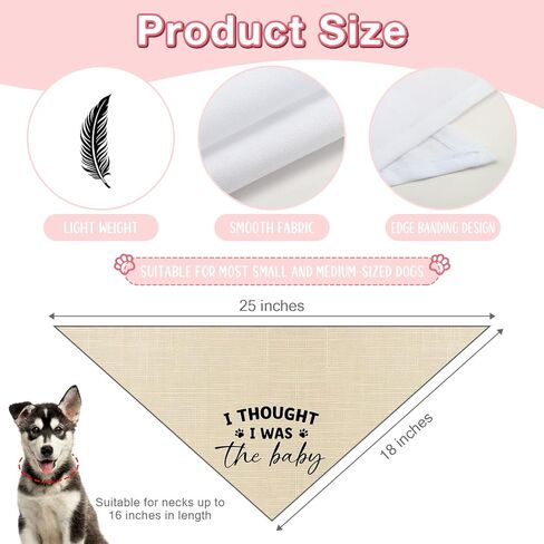 هدايا الحمل باندانا الكلب، اعتقدت أنني كنت الطفل الذي يكشف عن جنس الطفل، إكسسوارات وشاح مثلث للحيوانات الأليفة للكلاب الصغيرة والمتوسطة والكبيرة والقطط، إعلان الحمل، باندانا الكلب in Kuwait