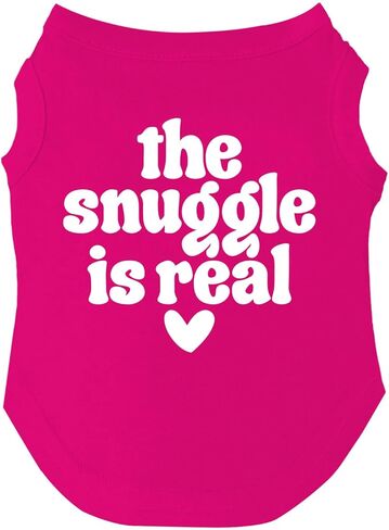 تي شيرت The Snuggle is Real Valentine's Day للكلاب بمقاسات مناسبة للجراء والألعاب والسلالات الكبيرة (أحمر، كبير 1172) in Saudi Arabia
