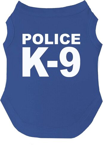 Police K-9 Dog Tee Shirt | Sleeveless | Sizes for Puppies, Toys and Large Breeds (Royal Blue, 3X-Large 93) in Saudi Arabia