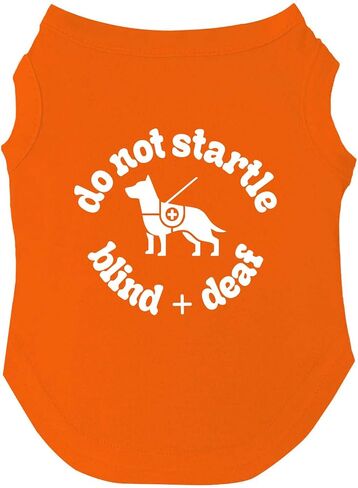 Do Not Startle Blind & Deaf Dog Tee Shirt | Sleeveless Breeds | Vision & Hearing Impaired Pet Warning |Black, Small 1339 in Saudi Arabia