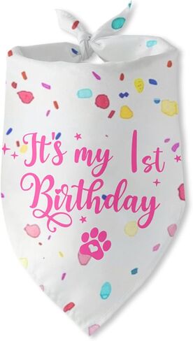 Dogs First Birthday Decorations It's My 1st Birthday Dog Bandana Pet Dog Triangle Scarf Bandana for Dogs1st Birthday Outfit Gifts Party Decorations Dress in Saudi Arabia