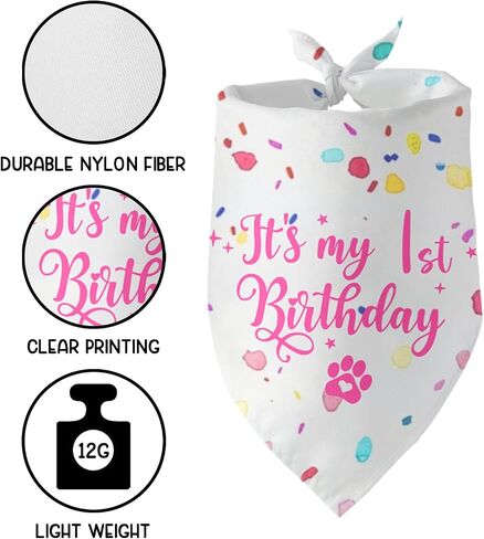 Dogs First Birthday Decorations It's My 1st Birthday Dog Bandana Pet Dog Triangle Scarf Bandana for Dogs1st Birthday Outfit Gifts Party Decorations Dress in Saudi Arabia
