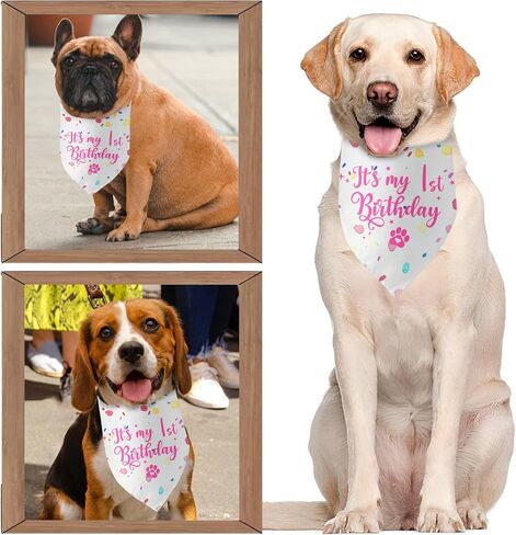 Dogs First Birthday Decorations It's My 1st Birthday Dog Bandana Pet Dog Triangle Scarf Bandana for Dogs1st Birthday Outfit Gifts Party Decorations Dress in Saudi Arabia