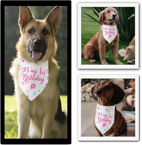Dogs First Birthday Decorations It's My 1st Birthday Dog Bandana Pet Dog Triangle Scarf Bandana for Dogs1st Birthday Outfit Gifts Party Decorations Dress in Saudi Arabia