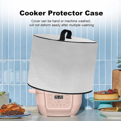 Cooker Dust Cover Heavy Duty Nylon Waterproof Cooker Cover Case forInstant Pot RIO Mini 7-in-1 Multi-Cooker, Pressure Cooker, Slow cook, Sauté, Steam, Rice Maker,4QT (Silver) in Saudi Arabia