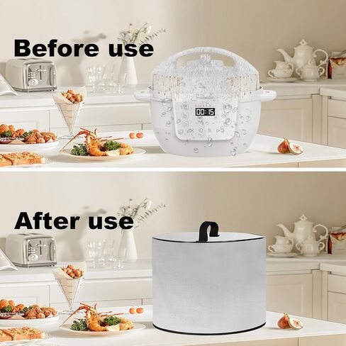 Cooker Dust Cover Heavy Duty Nylon Waterproof Cooker Cover Case forInstant Pot RIO Mini 7-in-1 Multi-Cooker, Pressure Cooker, Slow cook, Sauté, Steam, Rice Maker,4QT (Silver) in Saudi Arabia