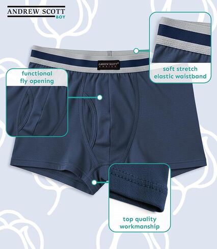 Andrew Scott Basics Boys Big Boys & Toddlers Cotton Knit Underwear Boxer Briefs-Pack of 12 in Kuwait