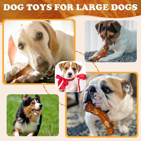 Dog Chew Toys for Aggressive Chewers,Indestructible Dog Toy,Dog chew Toys–3 Pack Durable Bacon Scented Chew Bones for Medium and Large Dogs,Tough Nylon Toys to Keep Dogs Engaged in Saudi Arabia