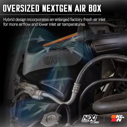 K&N NextGen Cold Air Intake System: High-Flow Cotton Filter: Compatible with 2009-2023 DODGE/Ram 1500; 1500 Classic; 2500; 3500; 50-1561 in Kuwait