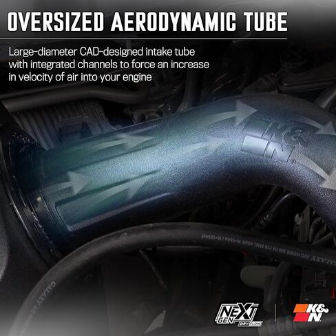 K&N NextGen Cold Air Intake System: High-Flow Cotton Filter: Compatible with 2009-2023 DODGE/Ram 1500; 1500 Classic; 2500; 3500; 50-1561 in Kuwait